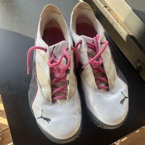 Puma Sunny 2 Golf Shoes Womens 7 White Pink Sneakers Athletic Ladies